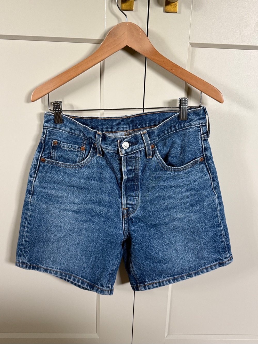 Levi's 501 Blue High-Rise Denim Shorts